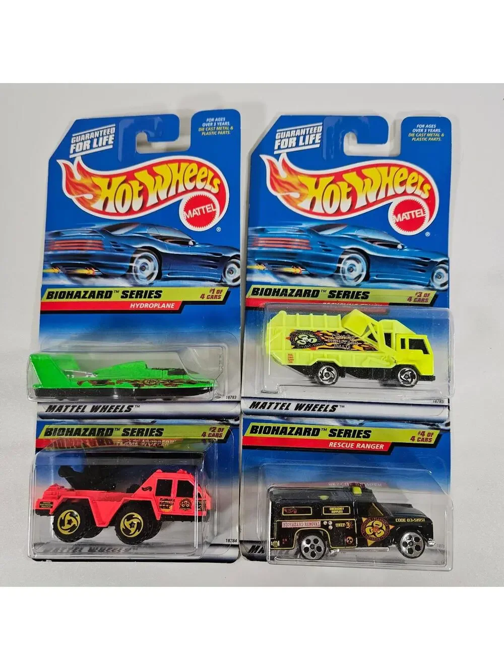Hot Wheels 1998 Biohazard Series Complete 4/4 1:64 NIP